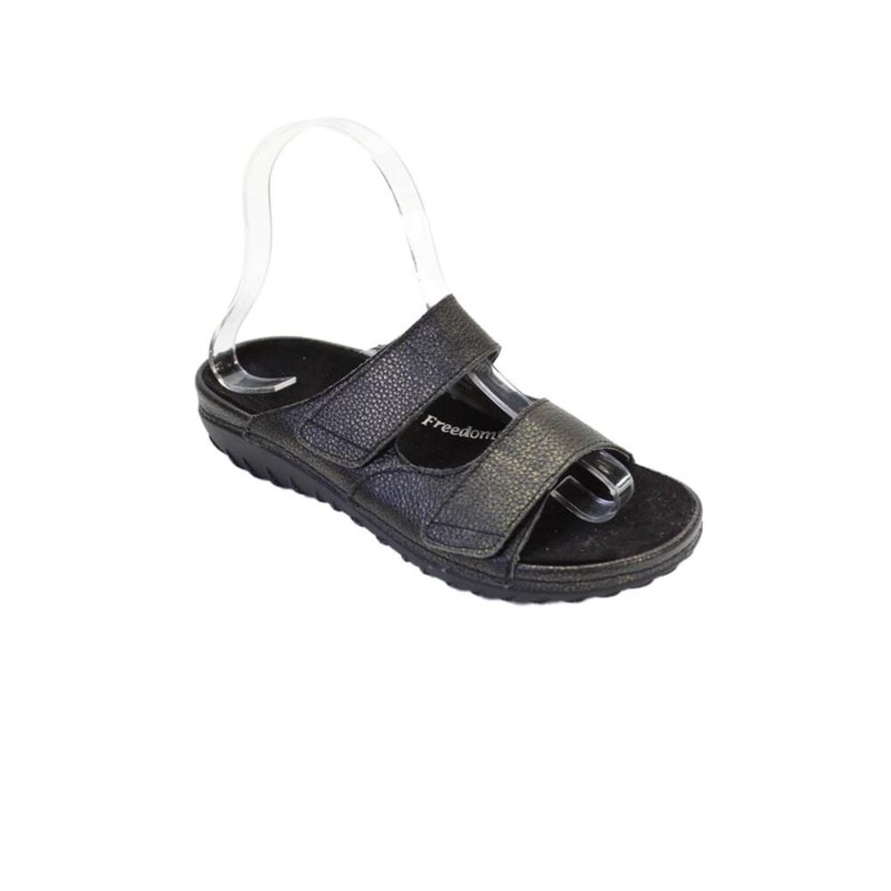Barefoot Dreams Leather Slip On Casual Sandals Solid Black Size 5